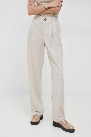 Nohavice Pepe Jeans Colette dámske, béžová farba, rovné, vysoký pás
