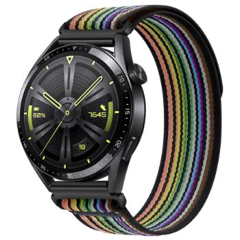 BStrap Velcro Nylon remienok na Xiaomi Amazfit GTR 2 / GTR 47mm, black rainbow (SSG029C0306)