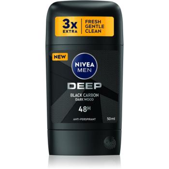 Nivea Men Deep tuhý antiperspitant pre mužov Black Carbon Dark Wood 50 ml