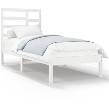 Rám postele biely masívne drevo 100 × 200 cm, 3105786