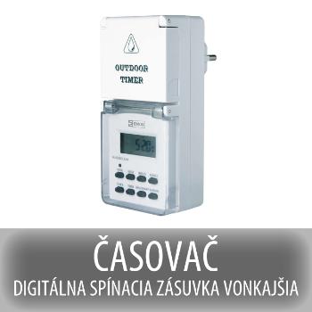 Časovač - digitálna spínacia zásuvka vonkajšia ip44