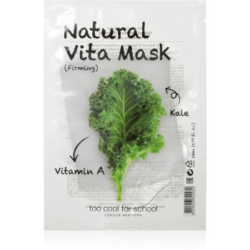 Too Cool For School Natural Vita Mask Firming Kale spevňujúca plátenková maska na kontúry tváre 23 g
