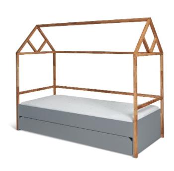 ArtBel Detská posteľ s prístelkou LOTTA domček | 90 x 200 cm Farba: Sivá