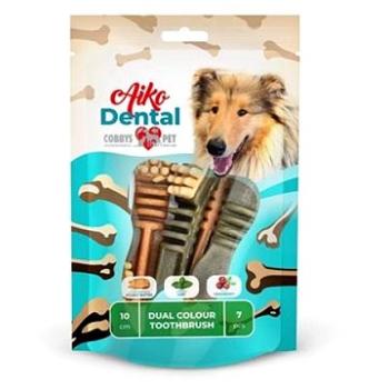 Cobbys Pet Aiko dental dual color toothbrush 10 cm medium 175 g 7 ks (8586020727964)