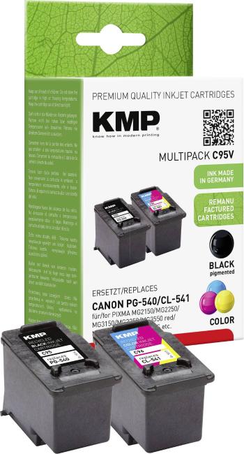 KMP Ink náhradný Canon PG-540, CL-541 kompatibilná kombinované balenie čierna, zelenomodrá, purpurová, žltá C95V 1516,48