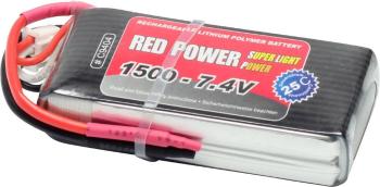 Red Power akupack Li-Pol 7.4 V 1500 mAh Počet článkov: 2 25 C SoftCase otvorené káblové koncovky