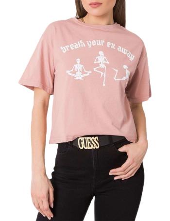 Svetlo ružové dámske tričko s potlačou vel. M