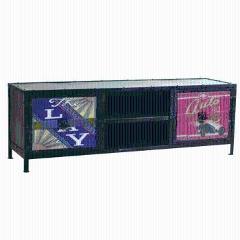 TV stolík/skrinka, čierna/farebný mix, IMAGE P1, poškodený tovar