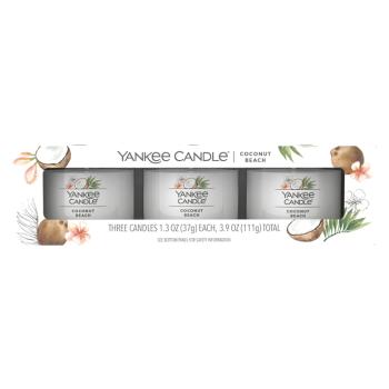 YANKEE CANDLE Votívna sviečka Coconut Beach 3 x 37 g