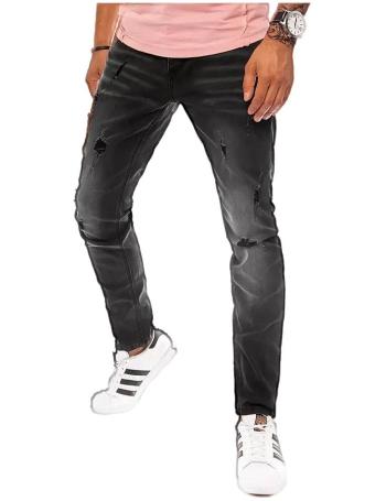 čierne dierované džínsy s jemným tieňovaním vel. XL