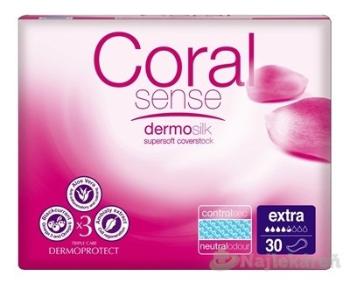 Coral Sense Extra vložky inkontinenčné, pre ženy, 33cm, 30ks