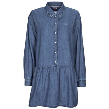 Tommy Jeans  Krátke šaty TJW CHAMBRAY SHIRT DRESS  Modrá