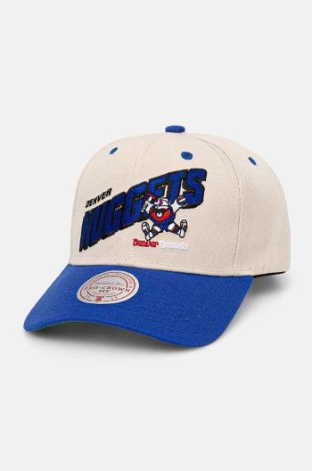 Šiltovka Mitchell&Ness Denver Nuggets béžová farba, s nášivkou, HHSS7506-DNUYYPPPOFWH