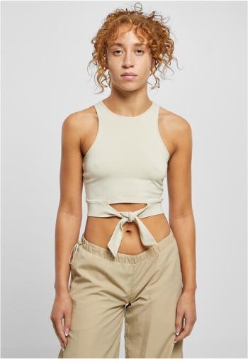 Urban Classics Ladies Cropped Knot Top softseagrass - XL