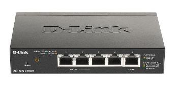 D-Link DGS-1100-05PDV2 5-Port Gigabit PoE Smart Switch, bez zdroja - napájaný cez PoE, 2 PoE porty