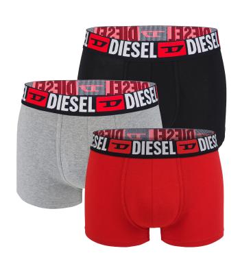 DIESEL - pánske boxerky 3PACK cotton stretch black, red, gray - limitovaná edícia-L (84-89 cm)