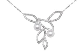 Gaura Pearls Strieborný náhrdelník s perlami a zirkónmi Gaura Pearls SK18434N
