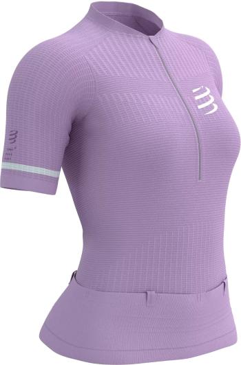 Compressport Trail Postural SS Top W Lupine/White L Bežecké tričko s krátkym rukávom