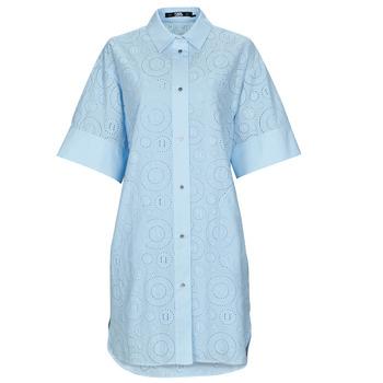 Karl Lagerfeld  Krátke šaty BRODERIE ANGLAISE SHIRTDRESS  Modrá