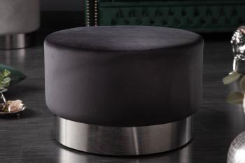 LuxD Dizajnová taburetka Rococo 55 cm čierna / strieborná