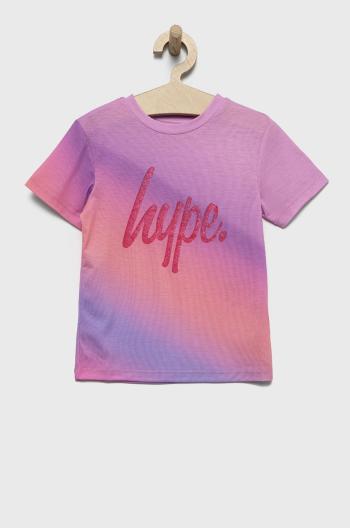 Detské bavlnené tričko Hype ružová farba,