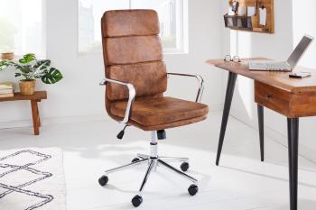 LuxD Dizajnová kancelárska stolička Taipa kávová hnedá