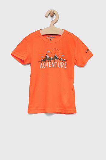 Detské tričko CMP oranžová farba, s potlačou
