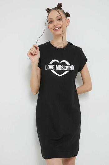 Šaty Love Moschino čierna farba, mini, rovný strih