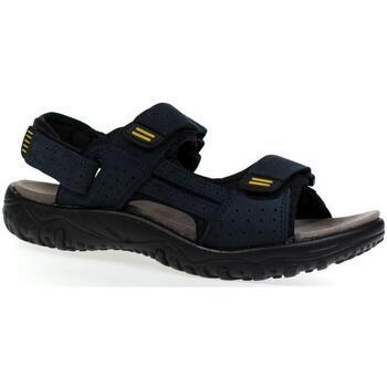John-C  Sandále Pánske kožené modré letné sandále COMFORT ANDREW  