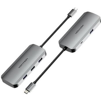 Vention USB-C to USB 3.0× 4/Micro USB-B Hub 0,15 m Gray Aluminum (TNAHB)