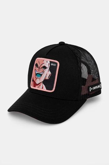 Detská baseballová čiapka Capslab Dragon Ball Capslab Trucker čierna farba, s nášivkou, CL.DBZ.3.BUU