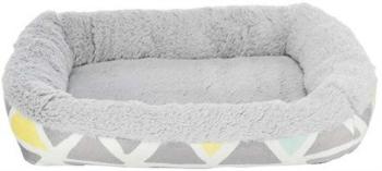 Trixie Sunny cuddly bed, square, plush, 38 × 7 × 25 cm, multi coloured//grey