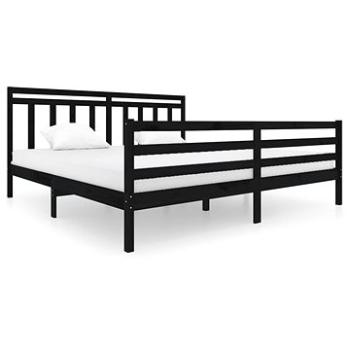 Rám postele čierny masívne drevo 200 × 200 cm, 3100678