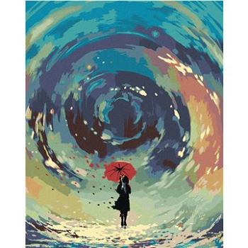 Maľovanie podľa čísel – Žena s dáždnikom a vodný vír (HRAbz33311nad)