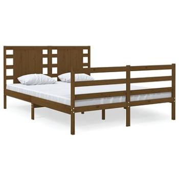Rám postele medovo hnedý masívna borovica 140 × 200 cm, 3104286