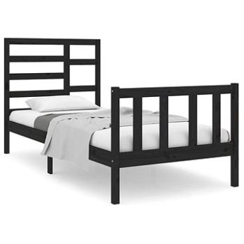 Rám postele čierny masívne drevo 90 × 190 cm Single, 3105894