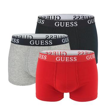 GUESS - boxerky 3PACK Guess red, black, white z organickej bavlny - limitovaná edícia-L (86-90 cm)