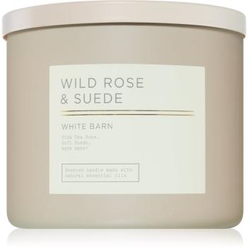 Bath & Body Works Wild Rose & Suede vonná sviečka 411 g