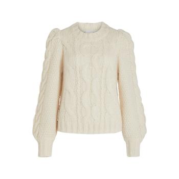 Vila  Knit Fimines L/S - Birch  Svetre Biela