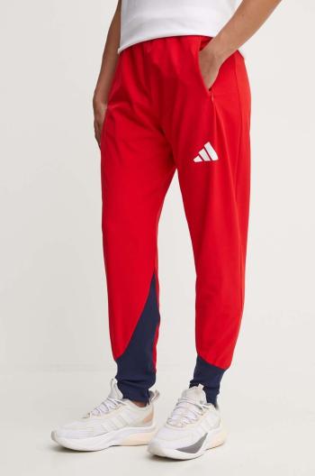 Tepláky adidas Performance Polska červená farba, vzorované, JF6669