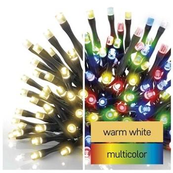 EMOS LED vianočná reťaz 2v1, 10 m, vonkajšia a vnútorná, teplá biela/multicolor, programy (D4AH01)