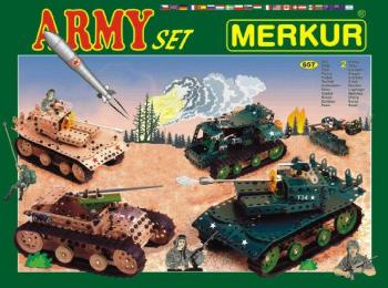 MERKUR Army Set Stavebnica 62 vrstvy v krabici 36x27x5,5cm