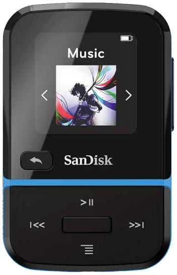 SanDisk Clip Sport Go MP3 prehrávač 16 GB modrá upevňovací klip, FM rádio