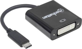 Manhattan 152051 USB / DVI adaptér [1x USB 3.1 zástrčka C - 1x DVI zástrčka 24+5-pólová] čierna farebne odlíšený, flexib