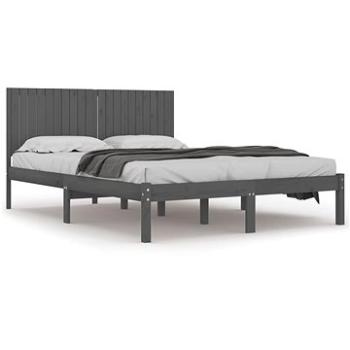 Rám postele sivý masívna borovica 200 × 200 cm, 3104435