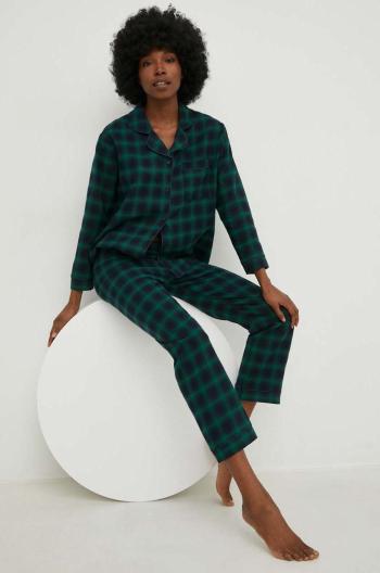 Bavlnené pyžamo Answear Lab zelená farba, bavlnená