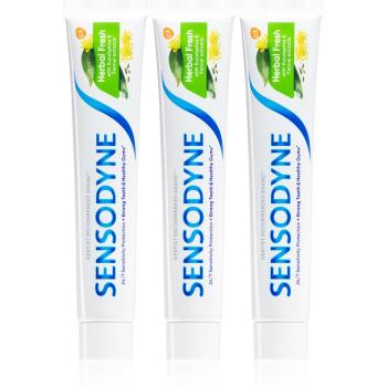 Sensodyne Herbal Fresh Trio zubná pasta s fluoridom 3 ks 3x75 ml