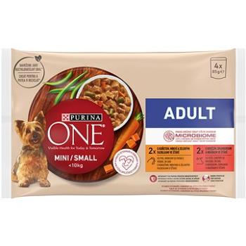 Purina One mini dog adult multipack kurča a hovädzie v šťave 4× 85 g (8445290299369)