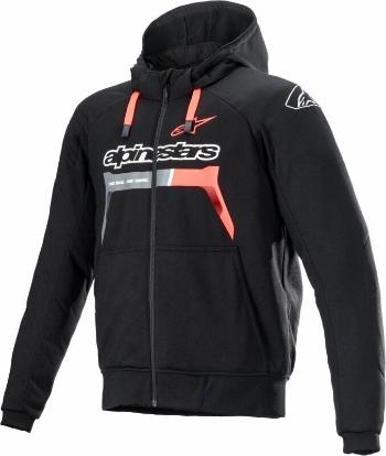 Alpinestars Chrome Ignition Hoodie Black/Red Fluorescent XL Textilná bunda