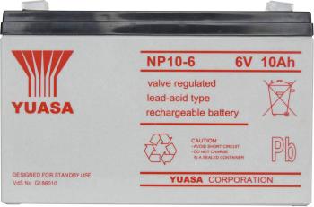 Yuasa NP10-6 NP10/6 olovený akumulátor 6 V 10 Ah olovený so skleneným rúnom (š x v x h) 151 x 97.5 x 50 mm plochý konekt